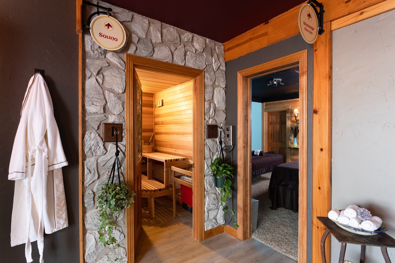 The Best Guide to Visiting Blackwolf Run Golf Course 2 At our Bed and Breakfast in Wisconsin, guests can find a spa, complete with a white robes, a sauna room, and a massage room, all framed by wood and stone exteriors.