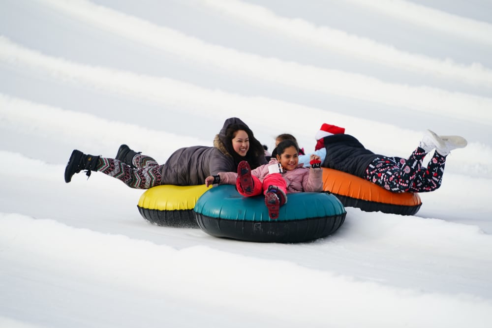 people tubing at Sunburst Ski Area in Wisconsin
