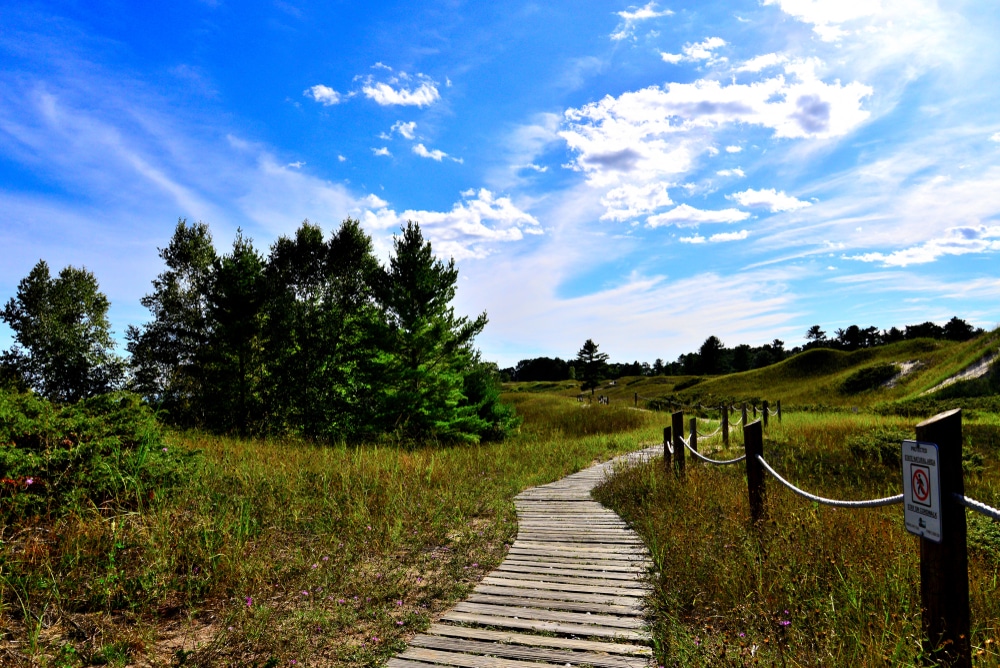 the cordwalk at Kohler Andrae State Park in Wisconsin