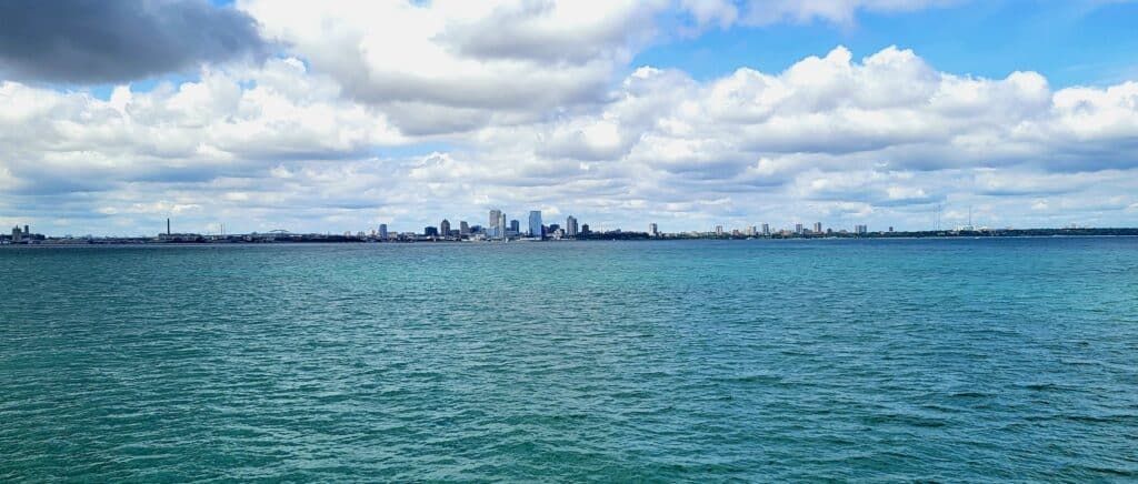 Milwaukee skyline as seen from the Muskegon Ferry to Milwaukee